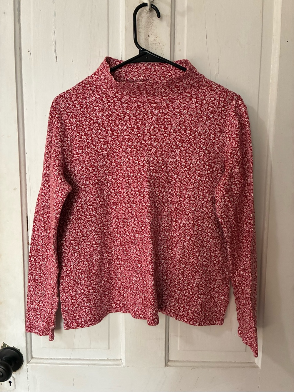 croft & barrow Pink Floral Mock Neck Long Sleeve Top